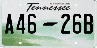 TN license plate A4626B