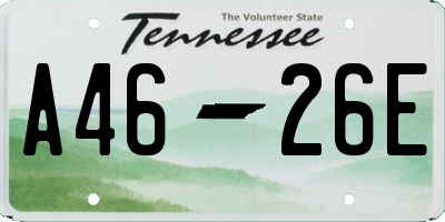 TN license plate A4626E