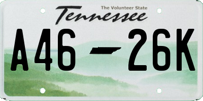 TN license plate A4626K