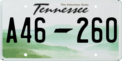 TN license plate A4626O