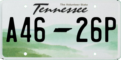TN license plate A4626P