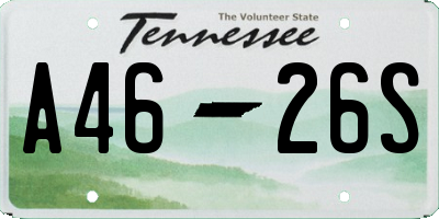 TN license plate A4626S