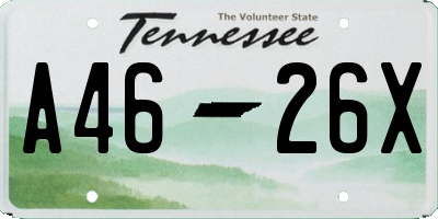 TN license plate A4626X