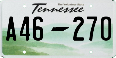 TN license plate A4627O
