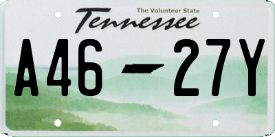 TN license plate A4627Y