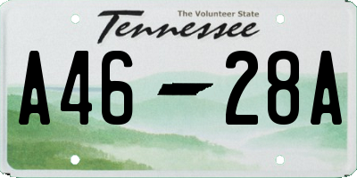 TN license plate A4628A