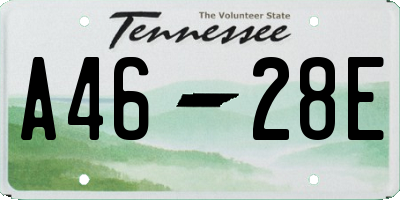 TN license plate A4628E