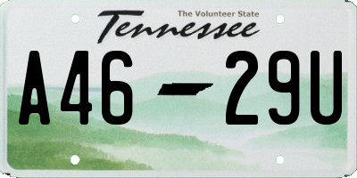 TN license plate A4629U