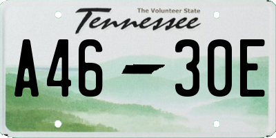 TN license plate A4630E