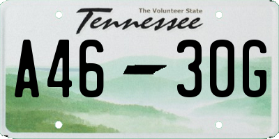 TN license plate A4630G
