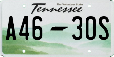 TN license plate A4630S