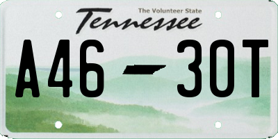 TN license plate A4630T