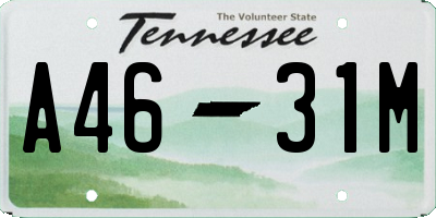 TN license plate A4631M