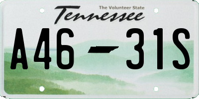 TN license plate A4631S