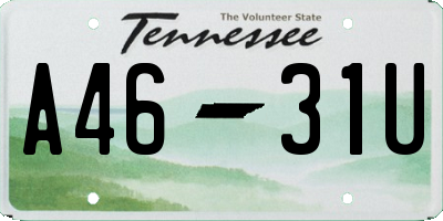 TN license plate A4631U