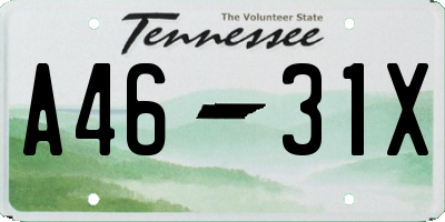 TN license plate A4631X