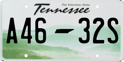 TN license plate A4632S