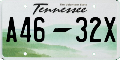 TN license plate A4632X