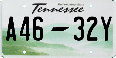 TN license plate A4632Y