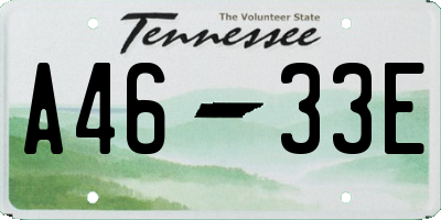 TN license plate A4633E