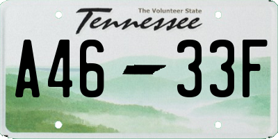 TN license plate A4633F