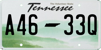 TN license plate A4633Q