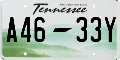 TN license plate A4633Y