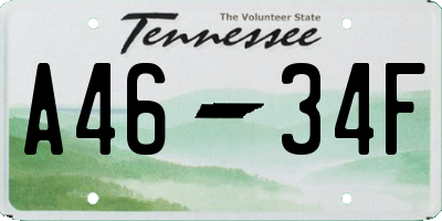 TN license plate A4634F