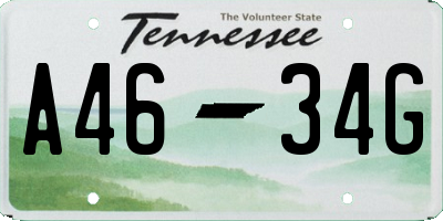 TN license plate A4634G