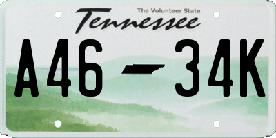 TN license plate A4634K