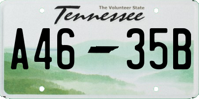 TN license plate A4635B