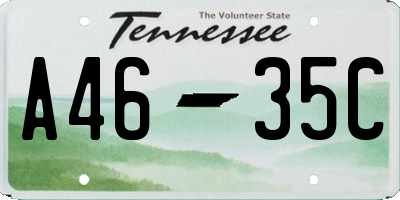 TN license plate A4635C