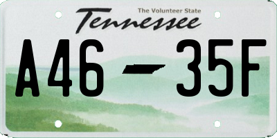 TN license plate A4635F