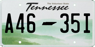 TN license plate A4635I