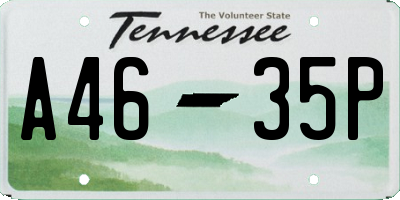 TN license plate A4635P