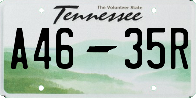TN license plate A4635R