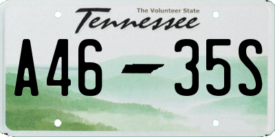 TN license plate A4635S