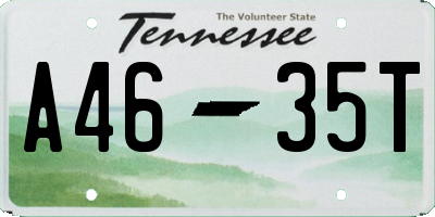 TN license plate A4635T