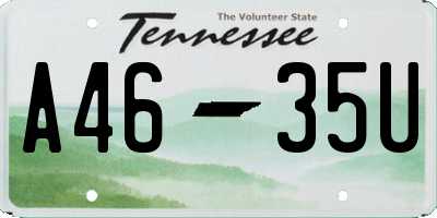TN license plate A4635U