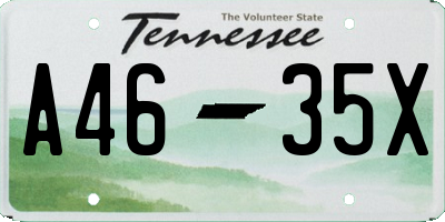 TN license plate A4635X