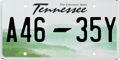 TN license plate A4635Y