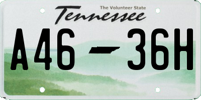 TN license plate A4636H