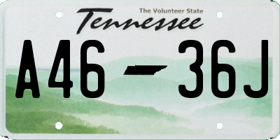 TN license plate A4636J