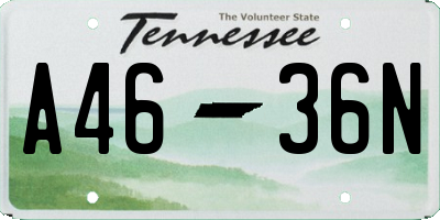 TN license plate A4636N
