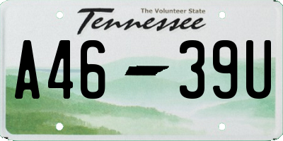 TN license plate A4639U
