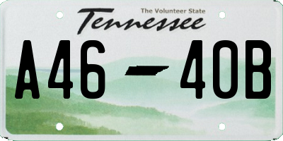 TN license plate A4640B