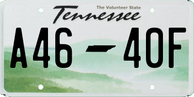 TN license plate A4640F