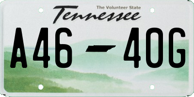 TN license plate A4640G