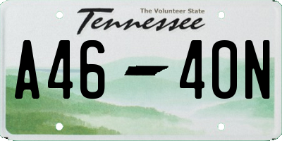 TN license plate A4640N