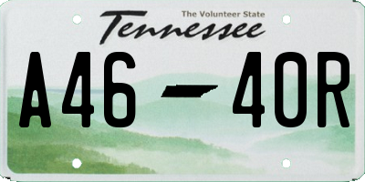 TN license plate A4640R